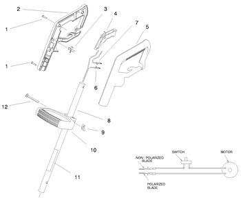 Handle Assembly Diagram and Parts List for 51309 (99000001 - 99999999)(1999) Lawn Boy Trimmer